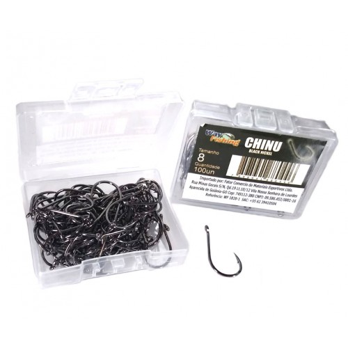 Anzol Chinu Black - Caixa c/ 100pçs - Way Fishing